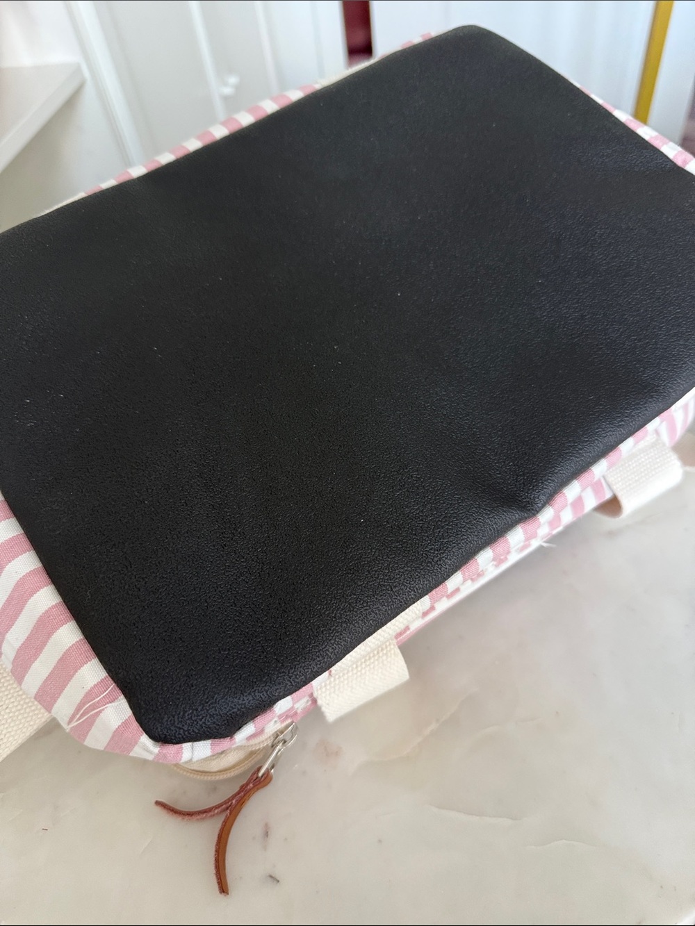 business & pleasure Striped Pink Canvas cooler Bag - Picture 5 of 6